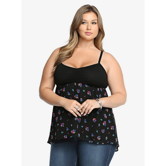 torrid Tops 2x Torrid Floral Baby Doll Tank Top Poshmark